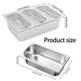 thumbnail image 5 of AOOOWER Stainless Steel Buffet Pan with Lid for Restaurant and Event Catering Rectangular Seasoning Box with 3-compartment, 5 of 7