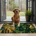 thumbnail image 3 of ONETECH Green Leaves Gold Foiling Square Floor Mat Indoor Outdoor for Home Entrance 19.68*39.37 in, 3 of 6