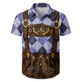 thumbnail image 2 of Men's Bavarian Oktoberfest Plaid Lederhosen Shirt, 3D Print Button Down Shirt, 2 of 4