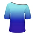 thumbnail image 6 of HomeDM Cold Shoulder Short Sleeve Tops Summer Loose Fit Shirts for Women Casual Vacation Tees Blouses S-2XL, 6 of 6