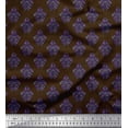 thumbnail image 1 of Soimoi Brown Cotton Voile Fabric Damask Block Print Fabric by Yard 56 Inch Wide, 1 of 3