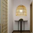 thumbnail image 1 of pitrice Rattan Lamp Shade Rattan Chandelier Lampshade Light Fixture Cover Art Craft 25cmx26cm, 1 of 8