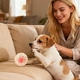 thumbnail image 3 of Dog Pet Glow Toy Ball - Durable Elastic Spiky Ball for Medium to Large Dogs, Chew Toy with Light - Pet Supplies, Interactive Play, Teeth Cleaning (Yellow), 3 of 4