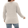 thumbnail image 2 of SOMER Woman Blouses Plus Size Tops V Neck Ribbed Casual Long Sleeve Loose Pullover Tunic Shirts, 2 of 6