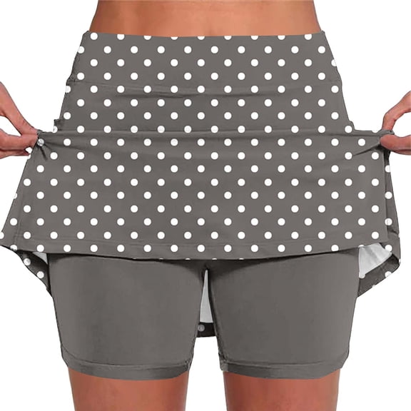 Hurxie Women's 2 in 1 Running Shorts for Gym Yoga Workout Athletic Shorts High-Waisted Shorts with Liner Pockets Gray,L