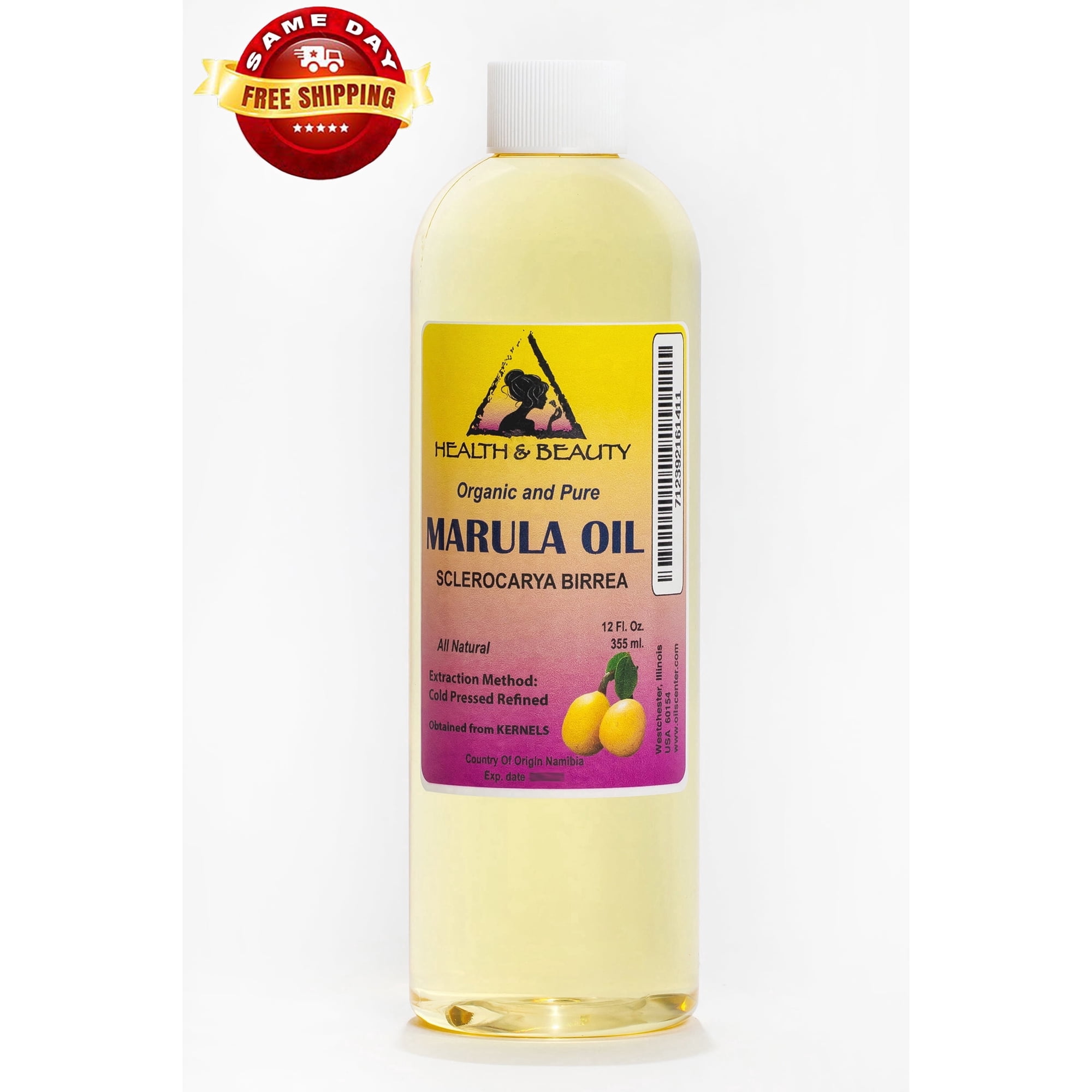 Marula Oil Refined Organic Carrier Cold Pressed 100% Pure Natural HEALTH & BEAUTY 12 oz