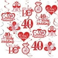 thumbnail image 3 of 24 Pieces 40th Anniversary Hanging Swirls Decorations, 40th Ruby Wedding Anniversary Hanging Swirls Ceiling Decorations for Couple, Happy Anniversary Valentine Party Supplies, 3 of 6