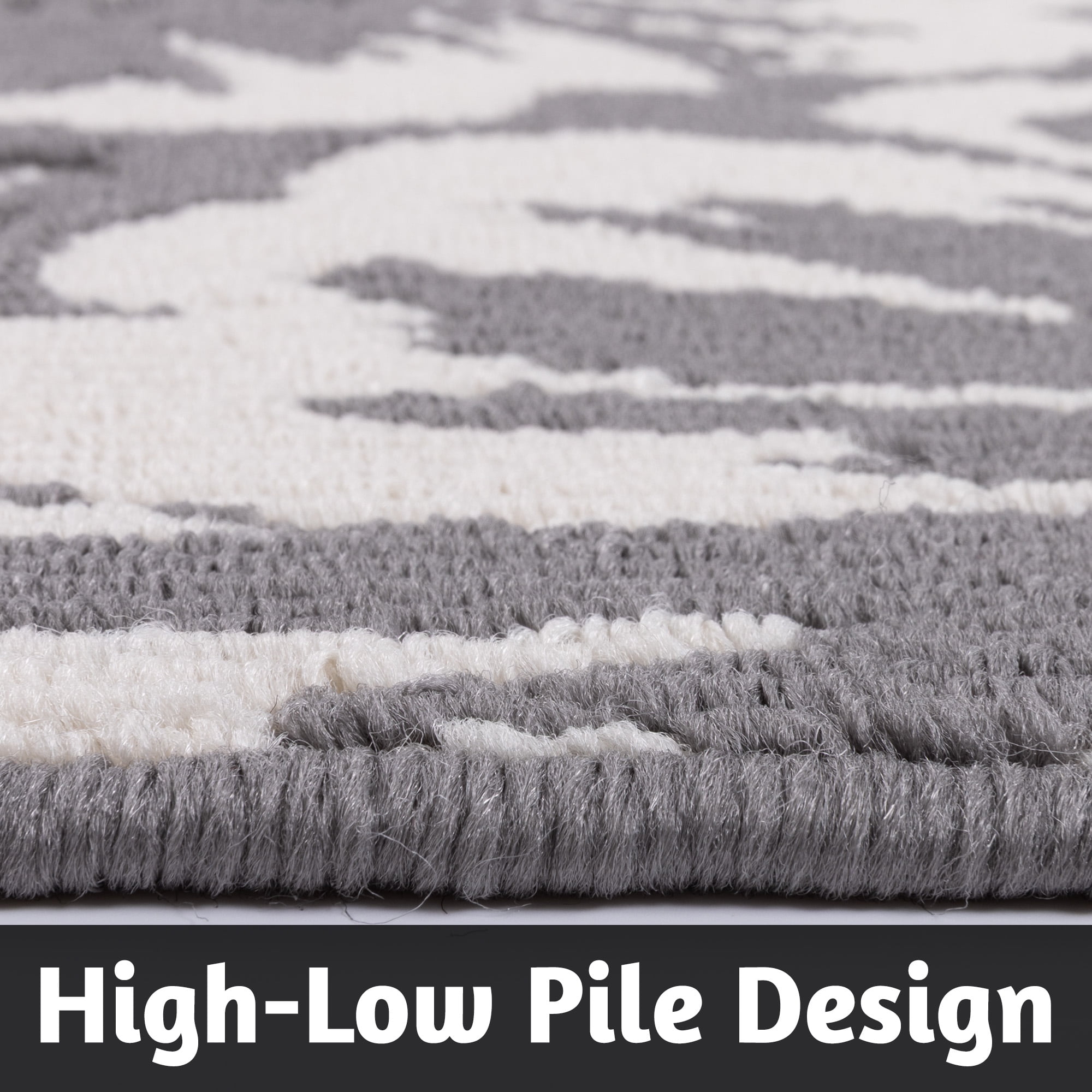 MeyJey Kitchen Rug Set 3 Piece, Non Slip Machine Washable Mats for Home Floor and Living Room, Gray