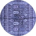 thumbnail image 1 of Ahgly Company Machine Washable Indoor Round Abstract Blue Modern Area Rugs, 8' Round, 1 of 4