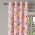thumbnail image 3 of Ambesonne Cartoon Grommet Curtain, Fairies Music Cheerful Art, 50" x 54", Earth Yellow and Pale Pink, 3 of 6