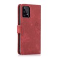 thumbnail image 5 of Allytech Wallet Flip Case for Samsung Galaxy A33 5G with Orchid Butterflies Embossed Pattern, Premium PU Leather Kickstand Magnetic Clasp Shockproof Case with Card Holder & Wrist Strap, Red, 5 of 6