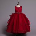 thumbnail image 2 of CPNG Girls' Elegant Sleeveless Lace & Tulle Flower Girl Dress with Embellished Bodice & Ruffled Skirt – Perfect for Weddings, Birthday Parties, and Special Occasions, 2 of 9