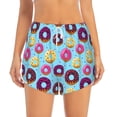 thumbnail image 2 of Gukieu Donuts Print Women's Sports Shorts with Drawstring Elastic Waistband for Running, Yoga, Fitness-Small, 2 of 7