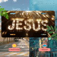 thumbnail image 5 of 1 Pcs 2D Flat License Plate Covers & Frames, JESUS with Crown For Decorative Front, Waterproof For Decoration Aluminum License Plate Covers & Frames Cover For Men Women, 12" X 6", 5 of 7