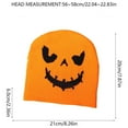 thumbnail image 3 of FAWUUDO Halloween Beanie Hats Adults Pumpkin Face Knitted Cap Halloween Decoration Outdoor Warm and Comfortable White, 3 of 3