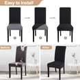 thumbnail image 4 of Set de 4 fundas elásticas para sillas de comedor SearchI, color negro, 4 of 7