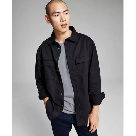 And Now This BLACK Men's Twill Overshirt, US Small