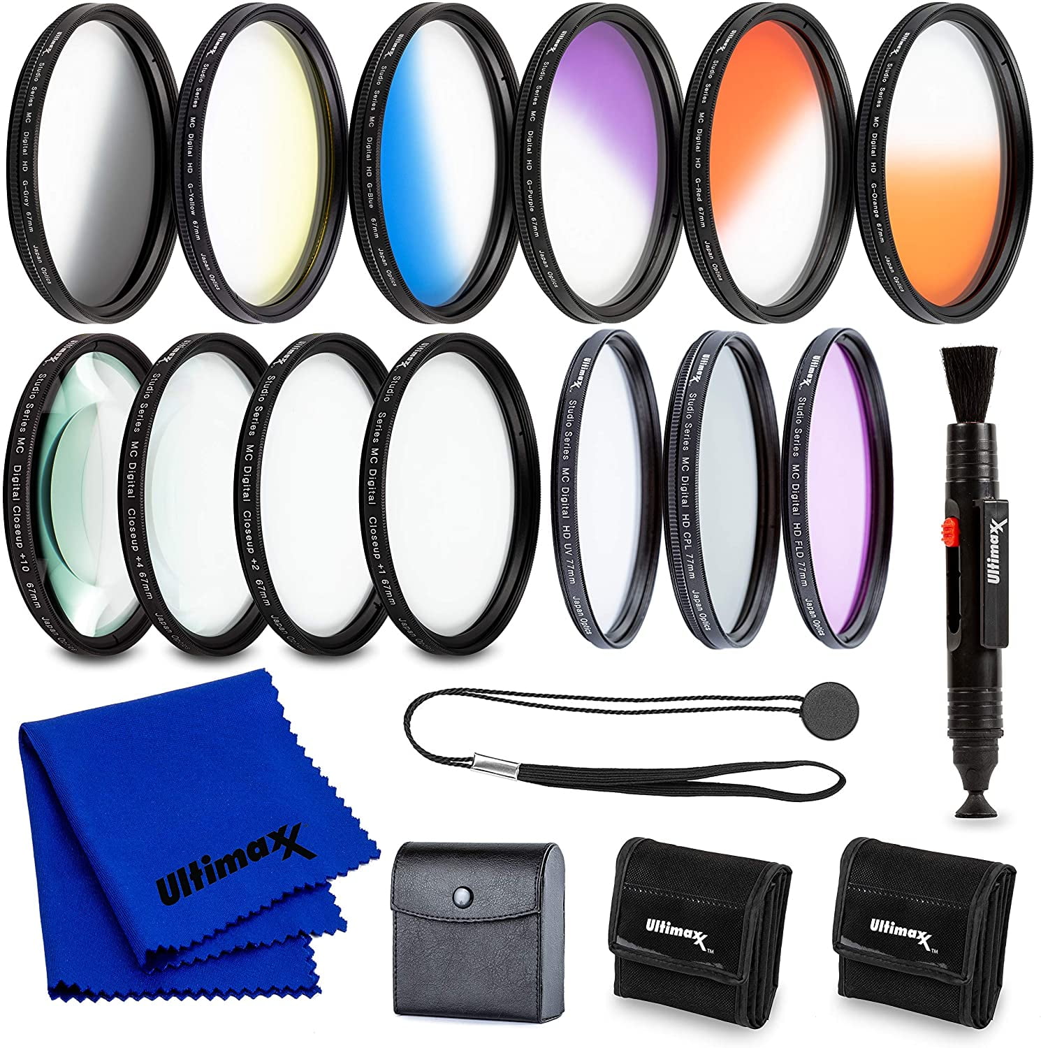 72mm PREMIUM Filter Kit Bundle +1 +2 +4 +10 Close-Up Macro Filter Set Deluxe Filter Carry Case A390 Includes Multi-Coated 3 PC Filter Kit UltraPro Deluxe Lens Cleaning Kit Lens Cap Keeper Lens Cleaning Pen UV, CPL, FLD For Sony Alpha DSLR-A290