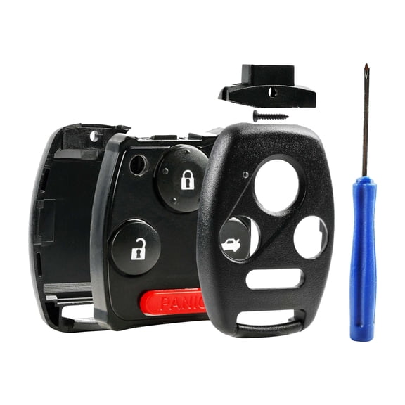 Remote Key Fob Shell Repair Replacement Set 4-Button for 2003-2015 Honda Accord Civic Pilot CR-V (OUCG8D-380H-A, KR55WK49308, MLBHLIK-1T, N5F-S0084A)