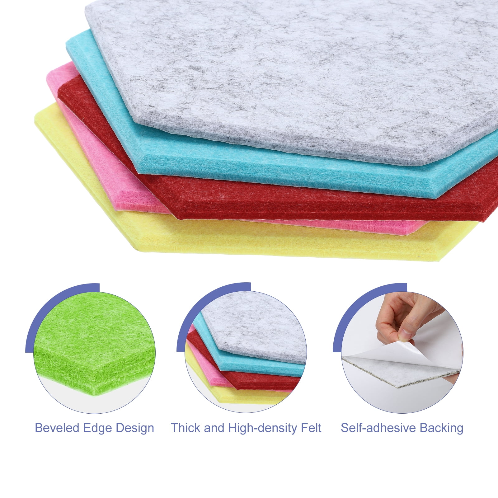 Hexagon Acoustic Panels B1 Fireproof Soundproof Foam Panels with 30 Push Pins(Fruit Green)