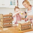 thumbnail image 6 of BTY 4-Tier Farmhouse Wooden Egg Holder, Pine Wood Egg Storage Tray Rack for Countertop, 6 of 6
