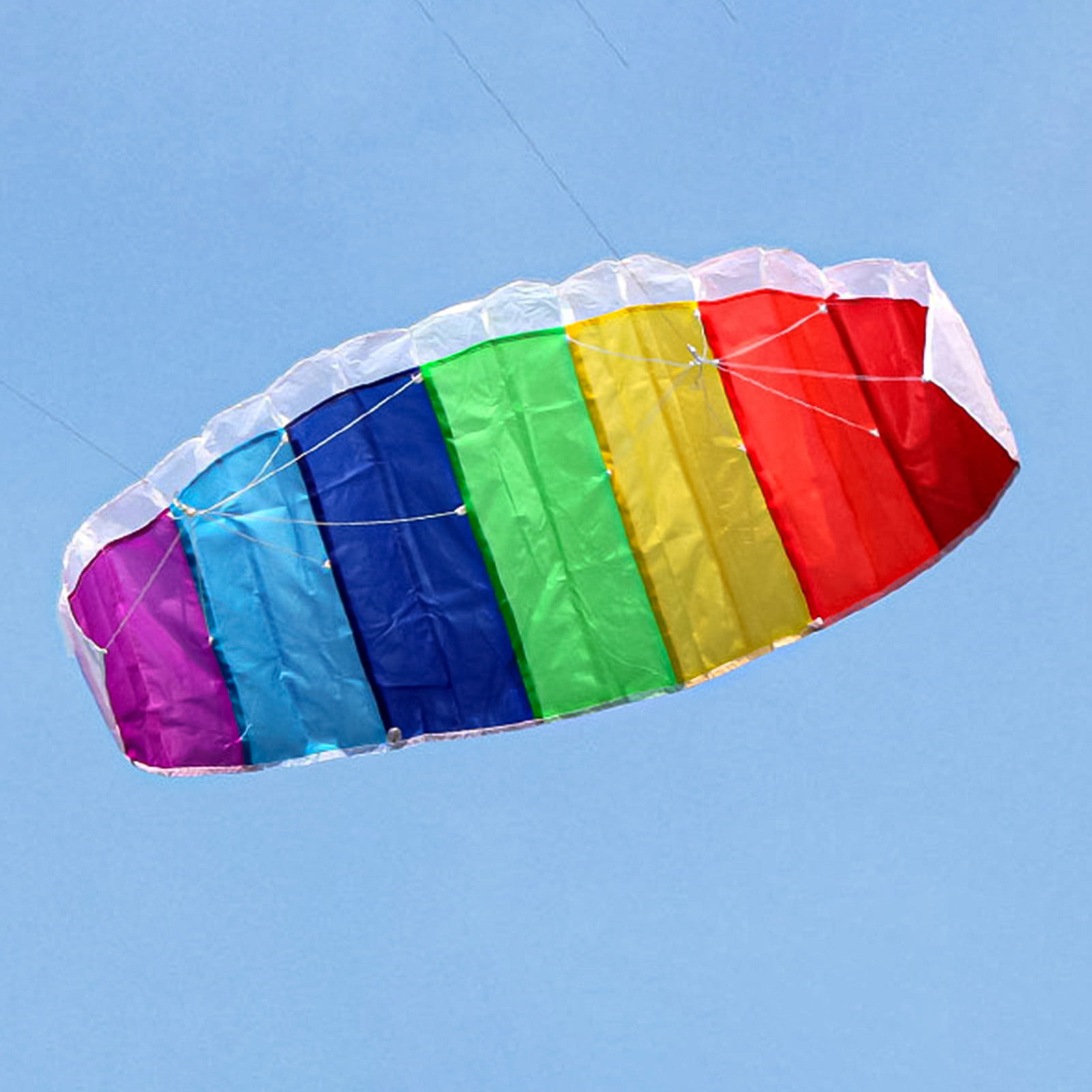 140/270cm Rainbow Kite Parafoil Stunt Sport Twin Dual Line Frameless Outdoor Toy 