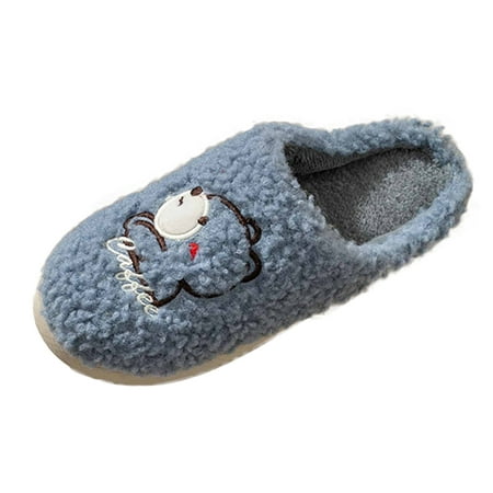 

TAIAOJING Winter Slippers For Women Men Couple Men s Winter Indoor Home Plus Velvet Warm Thick Bottom Non Slip Cotton Slippers