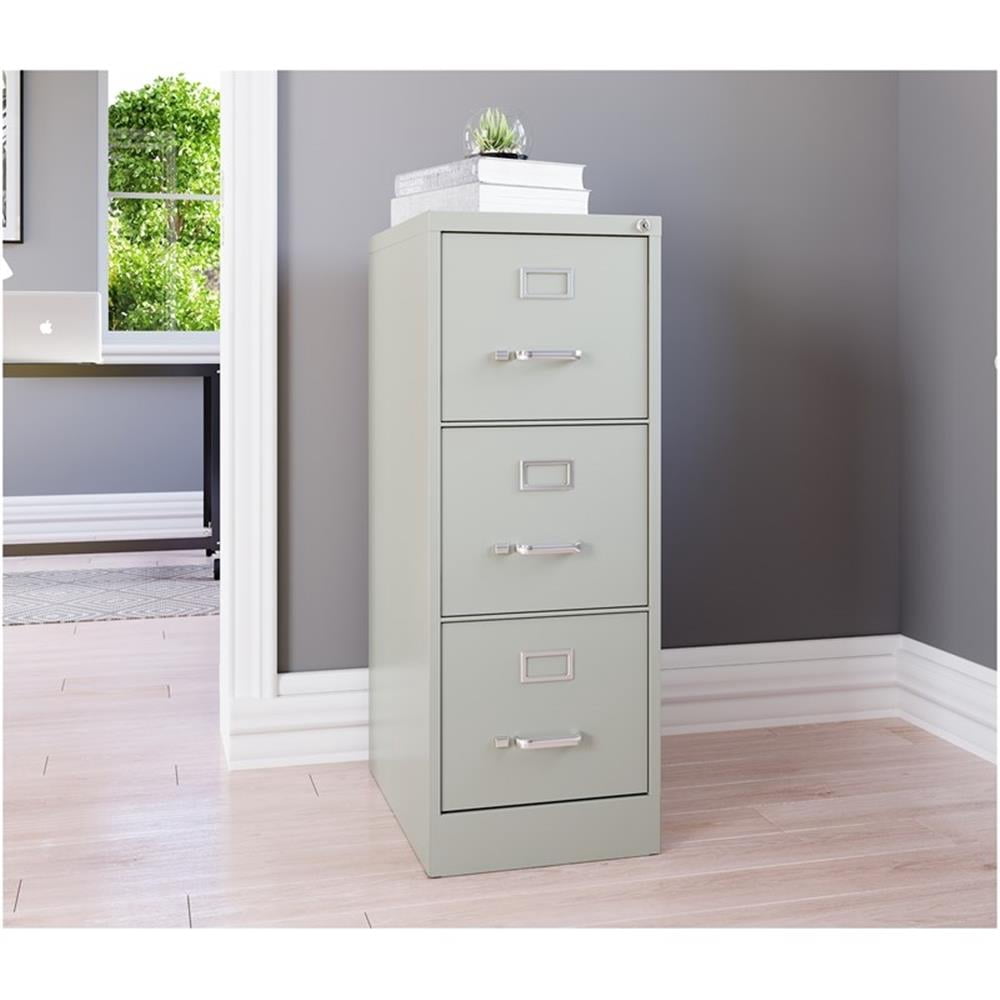 UrbanPro Metal Light Gray Filing Cabinet Vertical 3-Drawers 40.19"H Unassembled