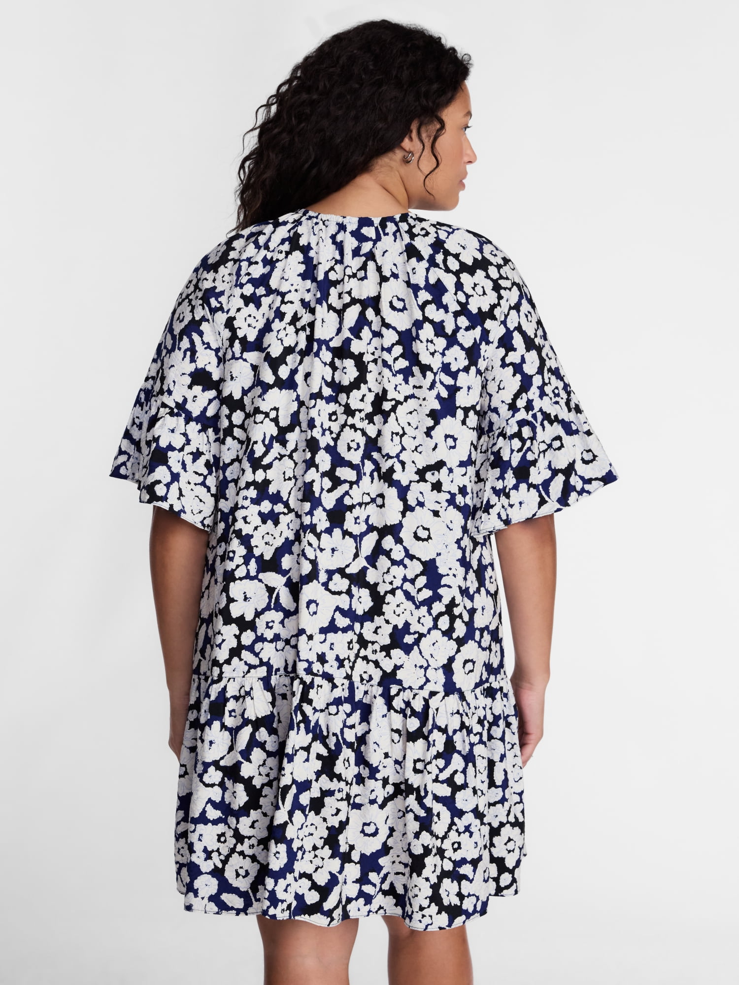 Terra and Sky Women's Split Neck Dress, Sizes 0X-5X