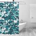 thumbnail image 2 of Coolnut Teal Camouflage Shower Curtain with Hooks, Waterproof Washable Fabric Shower Curtain for Bathroom Bathtub, 60 x 72 Inch Home Decor, 2 of 6