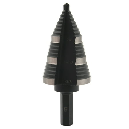 

Step Drill Bit 15 Double Fluted 7/8 to 1-3/8-Inch