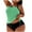 Mint Green, variant on Busydd Plus Size Tankini Swimsuits for Women Solid Color 2 Piece Swimsuit for Women Summer Round Neck Sleeveless Padded Tops and Briefs Womens Bathing Suits Tankinis 2XL