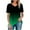 Vert, variante sur Scyoekwg Hauts d'Été pour Femmes T-shirt Graphique à Dégradé Col en V T-shirt Régulier Hauts pour Dames Ample Manches Courtes Hauts Décontractés Confortables Blouses (Multicolore,P)
