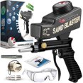 thumbnail image 2 of LE LEMATEC Sand Blaster Gun Kit for Air Compressor, Paint/Rust Remover for Metal, Wood & Glass Etching, Up to 150 PSI Blasting Media for Aluminum, Sand, Walnut Shells & Soda Blaster, Black (AS118), 2 of 4