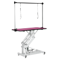 thumbnail image 3 of 42.5INCH HYDRAULIC PET GROOMING TABLE WITH "H" ARM PINK,White+Pink,MDF+Steel Main Material,50-60kg (110lbs) strong bearing capacity for lift loading, 3 of 12