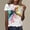 Pink, variant on Graphic Tees for Women T-Shirts for Women F Print Round Neck Short Sleeve Tee for Everyday Comfort and Style Purple S