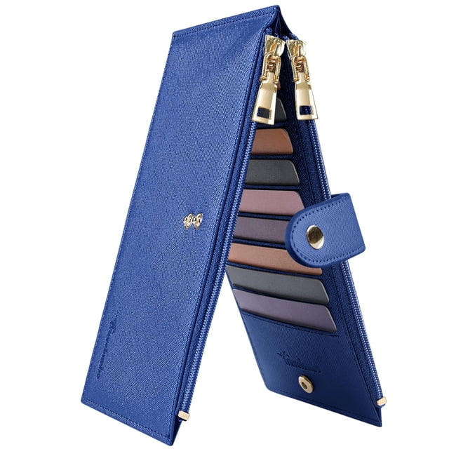 Billetera RFID Travelambo para mujer, grande, plegable con bolsillo con cremallera