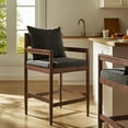 thumbnail image 2 of Counter Stool Chair, Dark Gray, Fabric, Wood, Bar Pub Cafe Bistro Dining Kitchen Hospitality Restaurant, Modern Contemporary, HB37882, 2 of 9