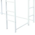 thumbnail image 6 of Metal Loft Bed Frame with Desk, 2 Shelves & Schedule Board, Twin Size Loft Bed with Safety Guardrails and 2 Ladders, Multifunctional Space-Saving Loft Bed, No Noise, No Spring Box Needed, White, 6 of 7