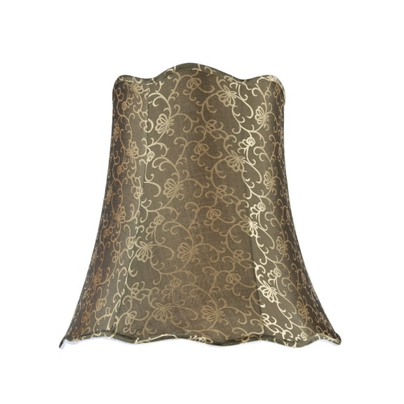 Aspen Creative 34007 Transitional Scallop Bell Shape Spider Construction Lamp Shade in Light Gold, 16" wide (10" x 16" x 15")