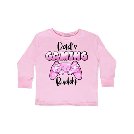 

Inktastic Dad s Gaming Buddy- Pink Controller Gift Toddler Boy or Toddler Girl Long Sleeve T-Shirt