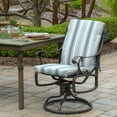 thumbnail image 3 of ARDEN Outdoor Midback Chair Cushion, 18 x 16.5, Rain-Proof, Fade Resistant French Blue Linen Stripe, 3 of 9