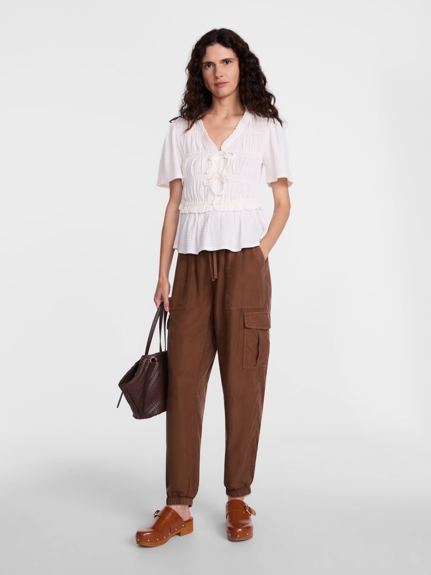 Scenario Women's Soft Fluid Cargo Joggers, 28" Inseam, Sizes XS-XXXL