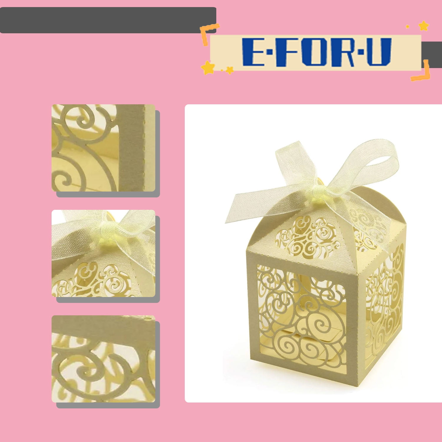 100 Pack Wedding Favor Boxes Laser Cut Boxes Party Favor Box Small