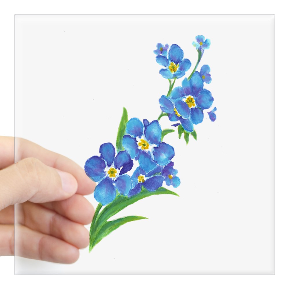 Cafepress Forget Me Not Flower Watercolor Painting Sticker Square Sticker 3 X 3 Walmart Com Walmart Com