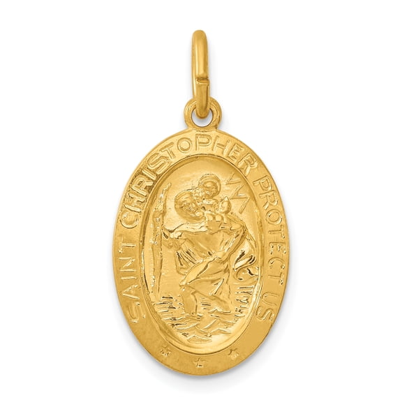 Beautiful 24k Gold-plated Sterling Silver Saint Christopher Medal