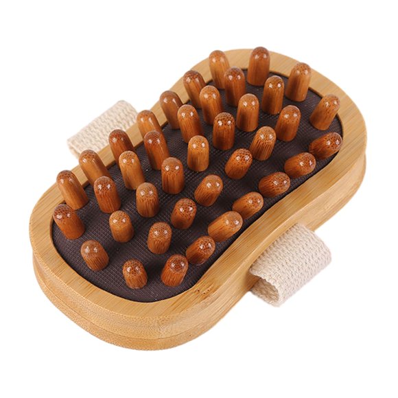 Cepillo de masaje corporal de madera, cepillo raspador manual Guasha para sauna, muslo y cintura. Café