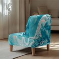 thumbnail image 5 of HELLHERO Blue-green Marble Pattern Elastic Bottom Stretch Elastic Bottom Armless Accent Chair Protector Non Slip Armless Accent Chair Cover for Armless Chair, 5 of 8