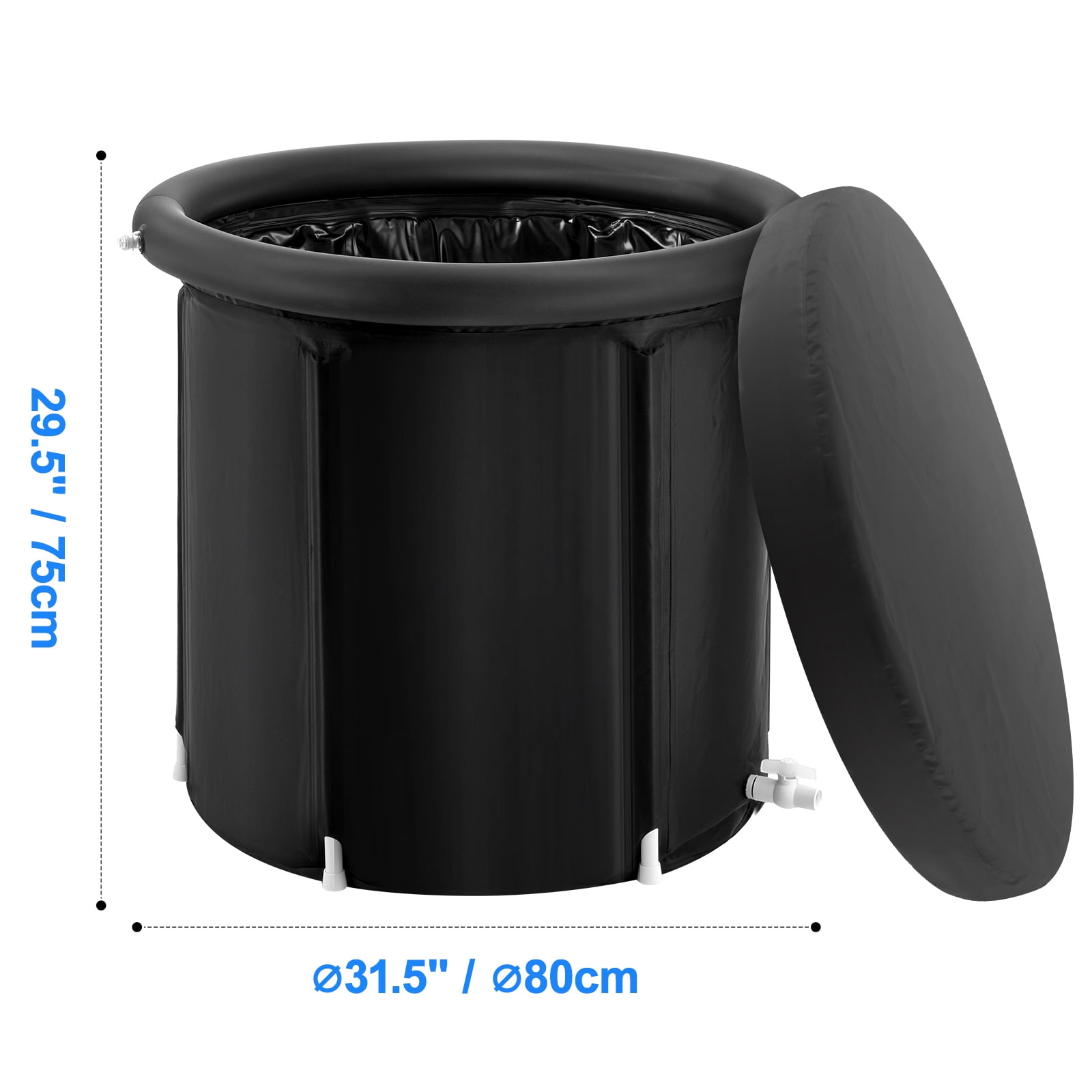 KFFKFF Cold Plunge Therapy Tub, Inflatable and Portable Ice Bath for Recovery, Ideal for Athletes, 77 Gal Outdoor Ice Pool with Cover, Adult Size, 32"Lx30"H