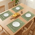 thumbnail image 3 of Farmhouse Placemats Set of 6 Woven Placemats for Dining Table Decor Indoor Washable Kitchen Table Mat with Tassel Green 17.7*11.8inch, 3 of 6